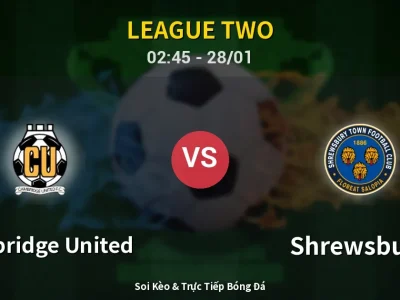 Kết Quả: Cambridge United 1-0 Shrewsbury – Highlight & Bàn Thắng | League Two