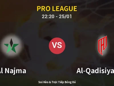 Soi Kèo Al Najma vs Al-Qadisiyah FC – 22:20 25/01 | Nhận Định, Dự Đoán Tỷ Số