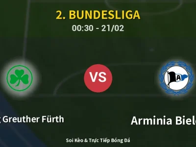 Kết Quả: SpVgg Greuther Fürth 2-1 Arminia Bielefeld – Highlight & Bàn Thắng | 2. Bundesliga
