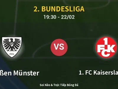 Soi Kèo Preußen Münster vs 1. FC Kaiserslautern – 19:30 22/02 | Nhận Định, Dự Đoán Tỷ Số
