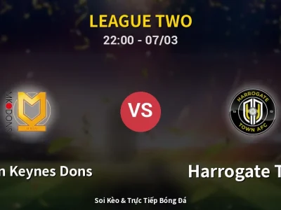 Soi Kèo Milton Keynes Dons vs Harrogate Town – 22:00 07/03 | Nhận Định, Dự Đoán Tỷ Số