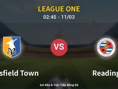 Kết Quả: Mansfield Town 1-0 Reading – Highlight & Bàn Thắng | League One