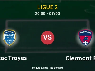 🔴 Trực Tiếp: Estac Troyes 2-1 Clermont Foot – Link Xem Ligue 2 (Full HD)