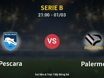 🔴 Trực Tiếp: Pescara 1-1 Palermo – Link Xem Serie B (Full HD)