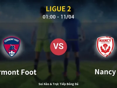 🔴 Trực Tiếp: Clermont Foot 0-1 Nancy – Link Xem Ligue 2 (Full HD)