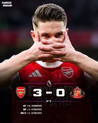 Arsenal 3-0 Sunderland: Gyokeres Lập Cú Đúp, Pháo Thủ Bỏ Xa Man City 9 Điểm 1