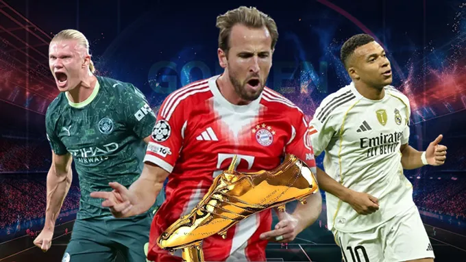 Harry Kane, Kylian Mbappe, Erling Haaland tranh giành Chiếc Giày Vàng châu Âu